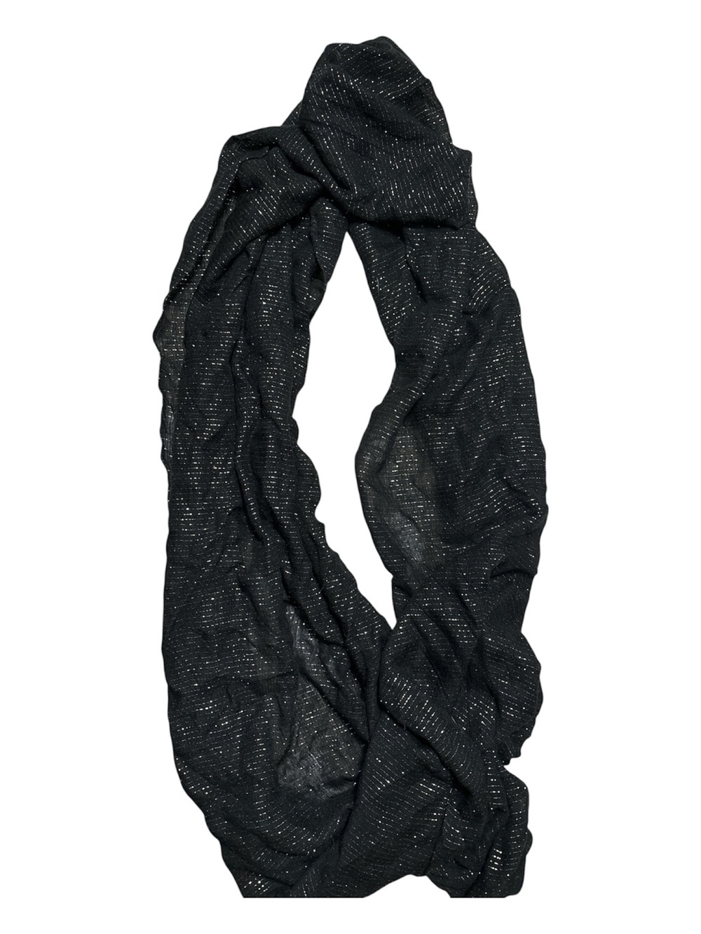 ✨3/$15✨Black Metallic Gold Thread Infinity Scarf